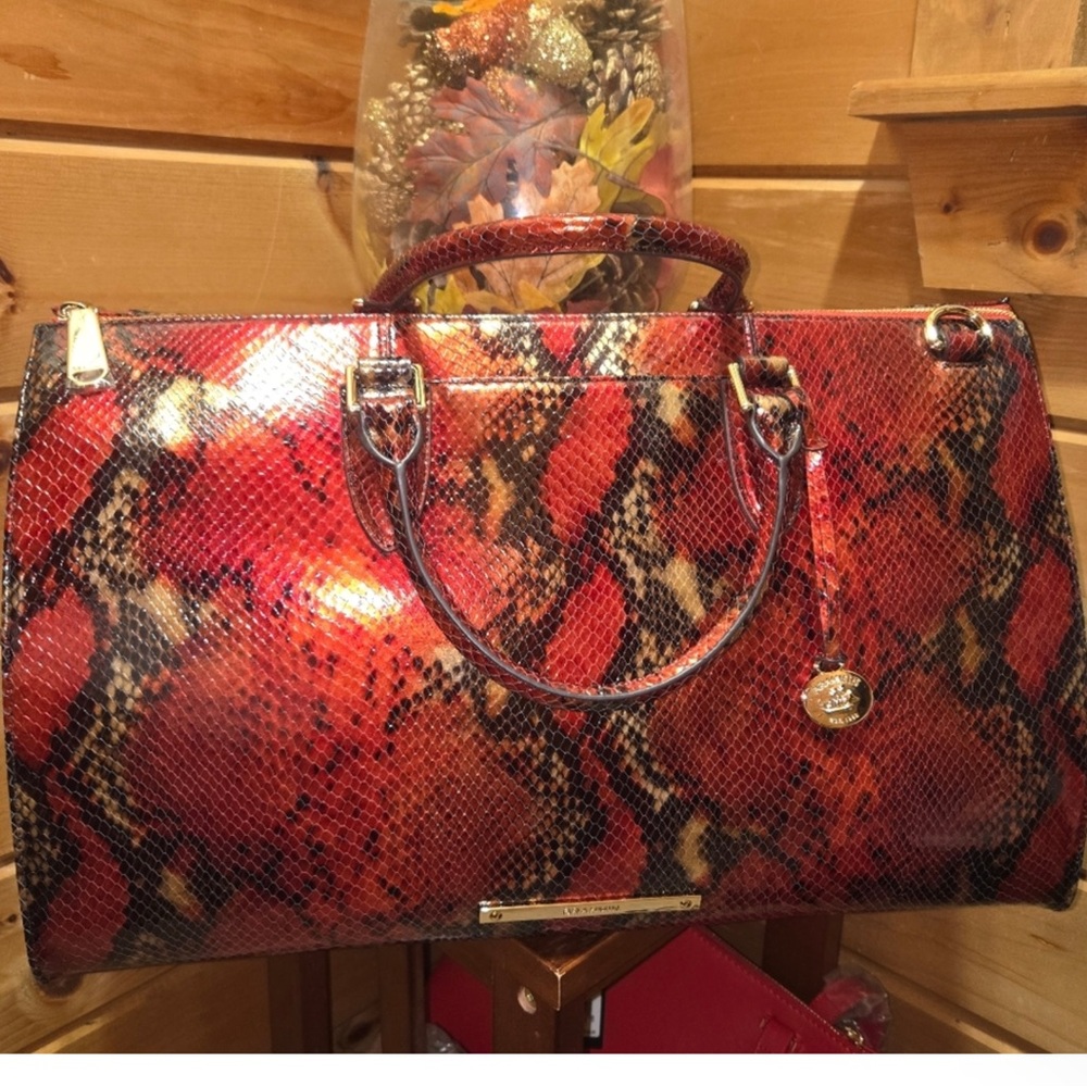 Brahmin Anywhere RARE Weekender Crimson Rosebay NWT - Picture 5 of 14